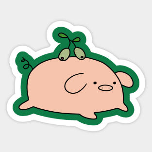 Olive Pig Sticker